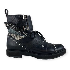 Fendi leather combat boots 39